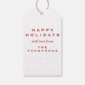 Warme Wünsche Nordic Strick Red Custom Geschenkanhänger (Rückseite)