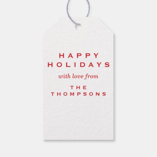 Warme Wünsche Nordic Strick Red Custom Geschenkanhänger (Rückseite)