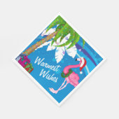 Warme Wünsche Palmen Bäume Flamingo Strand Weihnac Serviette (Ecke)