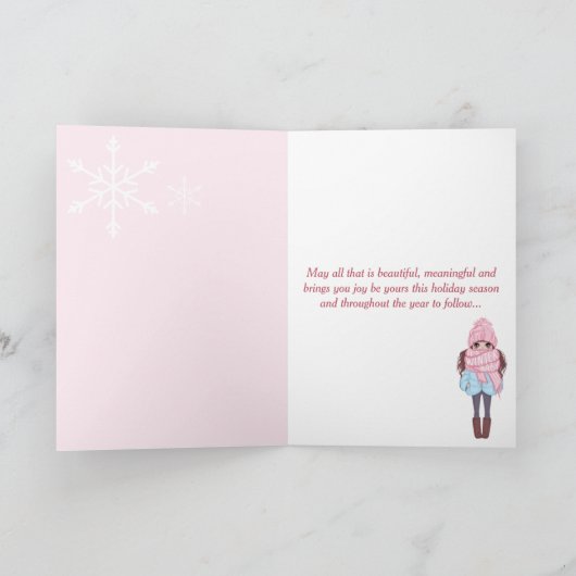 Warme Wünsche Paris Eiffel Tower Pink Weihnachten (Innenseite)