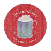 Warme Wünsche Peppermint Hot Cocoa Schneidebrett (Vorderseite)