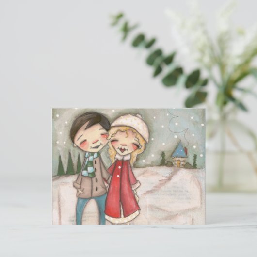 Warme Wünsche - Postkarte (Stehend Vorderseite)