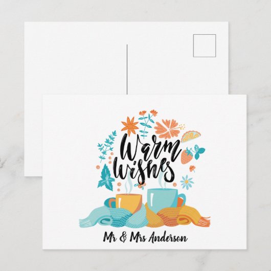 Warme Wünsche Postkarte (Vorne/Hinten)