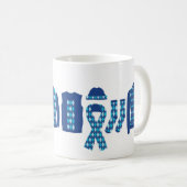 Warme Wünsche Raute Muster Elemente Tasse - Blau (VorderseiteRechts)