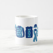 Warme Wünsche Raute Muster Elemente Tasse - Blau (Mittel)