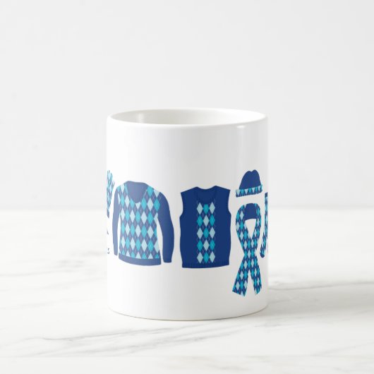 Warme Wünsche Raute Muster Elemente Tasse - Blau (Mittel)