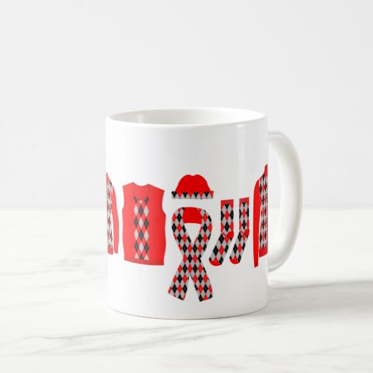 Warme Wünsche Raute Muster Elemente Tasse - Rot (VorderseiteRechts)