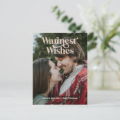 Warme Wünsche Retro-Typ Postkarte (Stehend Vorderseite)