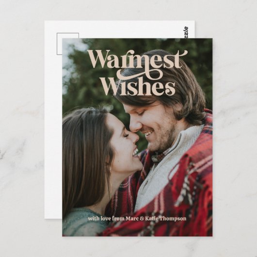 Warme Wünsche Retro-Typ Postkarte (Vorne/Hinten)