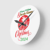 Warme Wünsche & Sandy Kisses - Weihnachten 2024 Runde Wanduhr (Winkel)