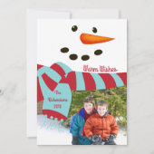 Warme Wünsche, Snowman-Fotokarte Einladung (Vorderseite)