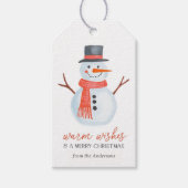 Warme Wünsche Snowman Weihnachten Geschenkanhänger (Vorderseite)