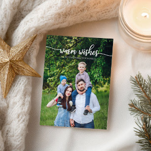 Warme Wünsche Süße Schrift Einzigartiges Foto Weih Postkarte