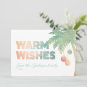 Warme Wünsche Tropische Ferienkarte Feiertagskarte (Stehend Vorderseite)