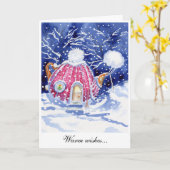 "Warme Wünsche"-Urlaubskarte Karte (Gelbe Blume)