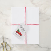 Warme Wünsche #Vintag Red Car Tropical #Christmas Geschenkanhänger (Mit Garn)