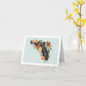Warme Wünsche von der florida-Notizkarte | Mint Karte (Gelbe Blume)