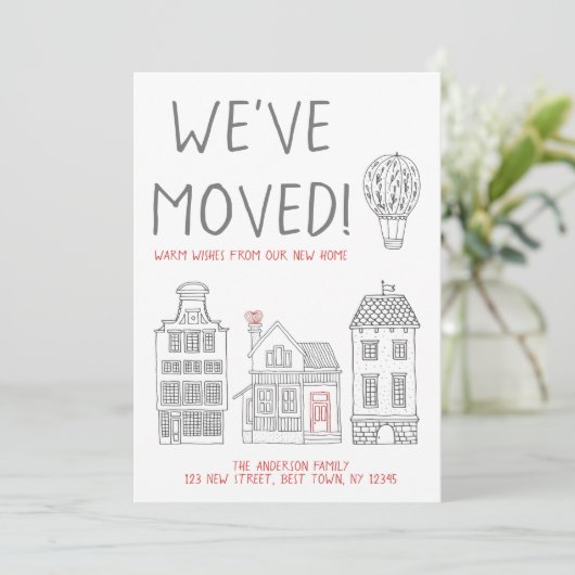 Warme Wünsche von unserer neuen Zuhause, die wir v Ankündigung (Stehend Vorderseite)