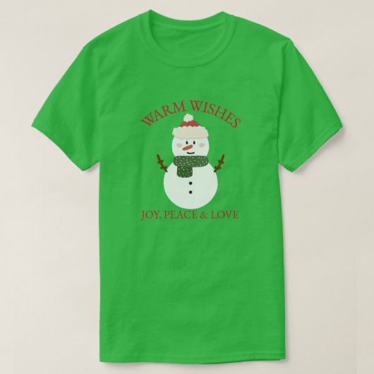Warme Wünsche Weihnachten Snowman T - Shirt (Design vorne)