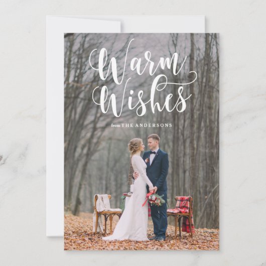 Warme Wünsche Weihnachts-Overlay-Fotokarte Feiertagskarte (Vorderseite)