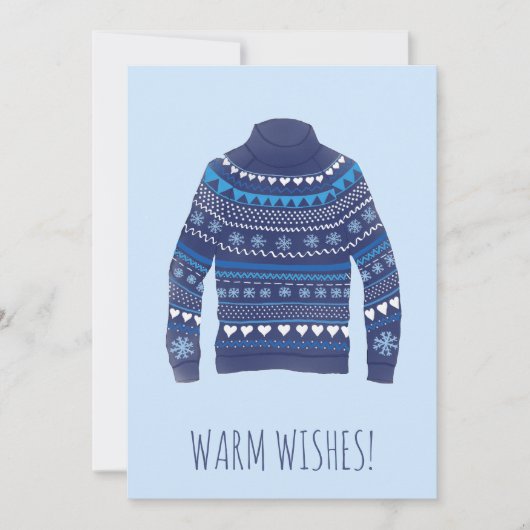 Warme Wünsche Weihnachts-Pullover Weihnachtskarte Feiertagskarte (Vorderseite)