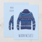 Warme Wünsche Weihnachts-Pullover Weihnachtskarte Feiertagskarte (Vorne/Hinten)