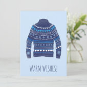Warme Wünsche Weihnachts-Pullover Weihnachtskarte Feiertagskarte (Stehend Vorderseite)