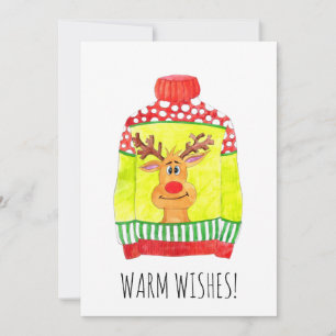 Warme Wünsche Weihnachts-Pullover Weihnachtskarte Feiertagskarte
