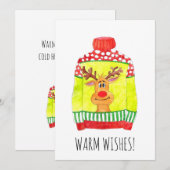 Warme Wünsche Weihnachts-Pullover Weihnachtskarte Feiertagskarte (Vorne/Hinten)