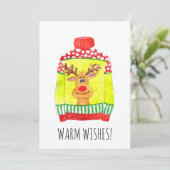 Warme Wünsche Weihnachts-Pullover Weihnachtskarte Feiertagskarte (Stehend Vorderseite)