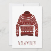 Warme Wünsche Weihnachts-Pullover Weihnachtskarte Feiertagskarte (Vorderseite)