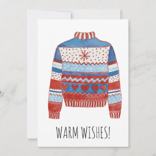 Warme Wünsche Weihnachts-Pullover Weihnachtskarte Feiertagskarte