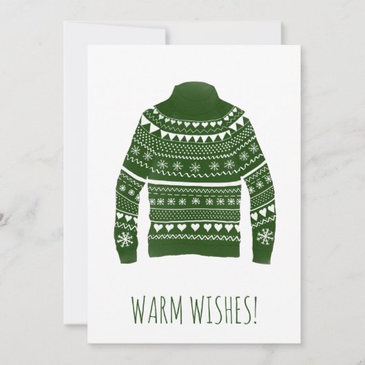 Warme Wünsche Weihnachts-Pullover Weihnachtskarte Feiertagskarte (Vorderseite)