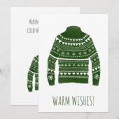 Warme Wünsche Weihnachts-Pullover Weihnachtskarte Feiertagskarte (Vorne/Hinten)