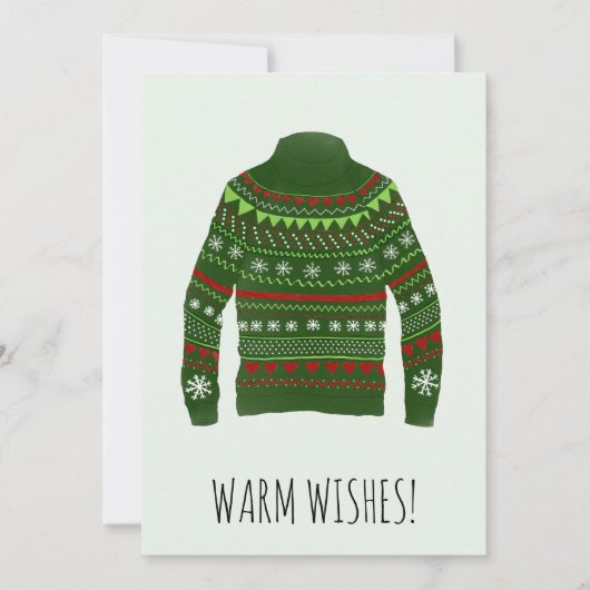 Warme Wünsche Weihnachts-Pullover Weihnachtskarte Feiertagskarte (Vorderseite)