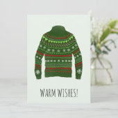 Warme Wünsche Weihnachts-Pullover Weihnachtskarte Feiertagskarte (Stehend Vorderseite)