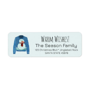 Warme Wünsche Weihnachts-Sweater-Label