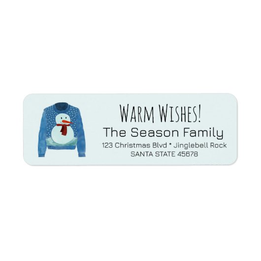 Warme Wünsche Weihnachts-Sweater-Label (Vorne)