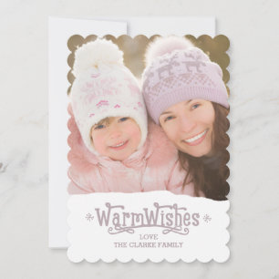 Warme Wünsche   Weihnachtsfotokarte Feiertagskarte