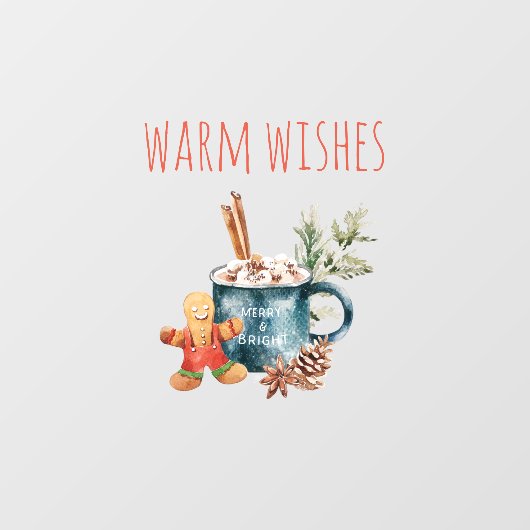 Warme Wünsche | Weihnachtsgeschenk Fensteraufkleber (Blatt)