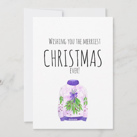 Warme Wünsche Weihnachtspulli Feiertagskarte (Rückseite)