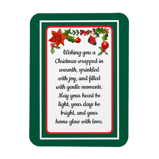 Warme Wünsche Weihnachtsstern Weihnachtskarte Magnet (Vertikal)