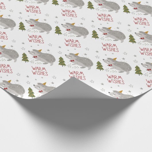 Warme Wünsche Weihnachtswrapping Papier Geschenkpapier (Ecke)