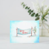 Warme Wünsche Winterschneeszene Postkarte (Stehend Vorderseite)