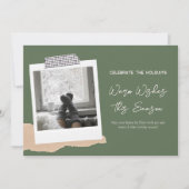 Warme wünscht diese Weihnachtskarte Feiertagskarte (Vorderseite)