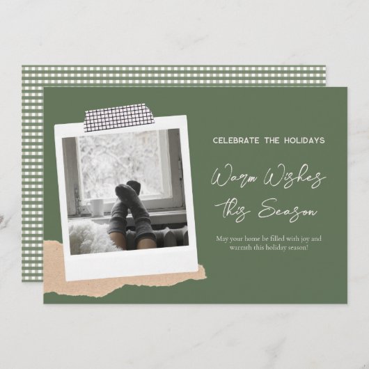 Warme wünscht diese Weihnachtskarte Feiertagskarte (Vorne/Hinten)