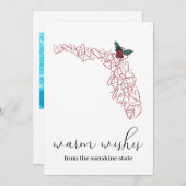 Warme wünscht Florida Foto Weihnachtskarte Dankeskarte (Vorne/Hinten)