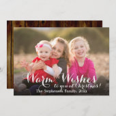 Warme wünscht Script Weihnachts-Fotokarte Feiertagskarte (Vorne/Hinten)