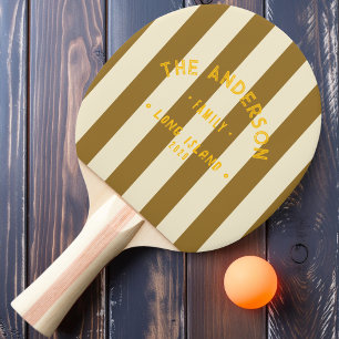Warme Wüste am Meer - Streifen und Familienname Tischtennis Schläger