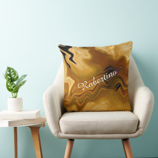 Warme Wüsten-Töne Abstract - Name personalisieren Kissen